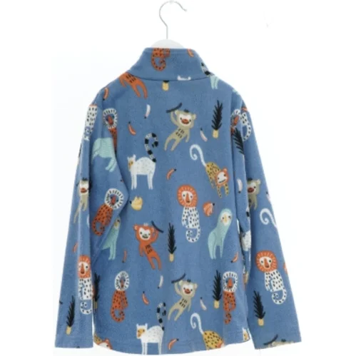 Blå fleecejakke med dyremønster fra Nordbjørn (str. 128)