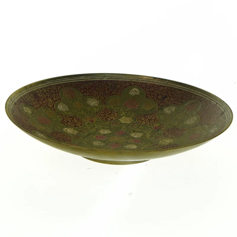 Dekorativ messingbakke (str. 19,5 cm i diameter)