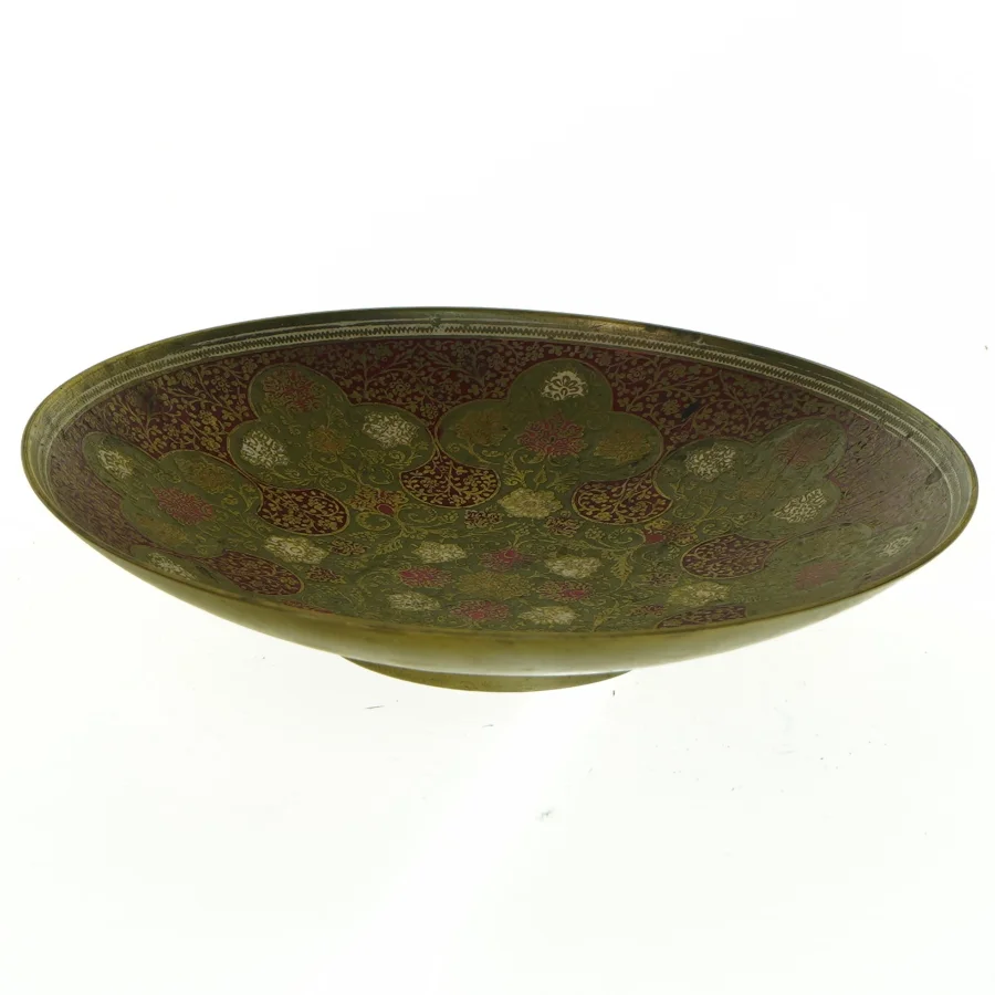Dekorativ messingbakke (str. 19,5 cm i diameter)