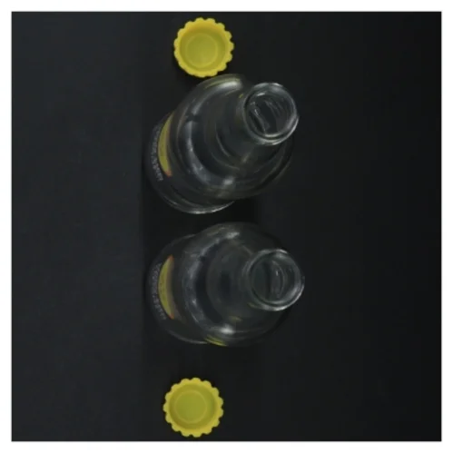 Dekorative citronsodavandsflasker med tekst (str. 23 x 6 cm)