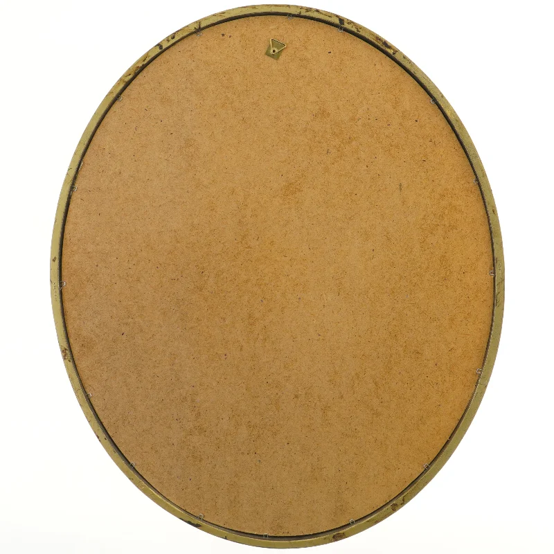 Rund guldramme spejl (str. 60x50 cm)