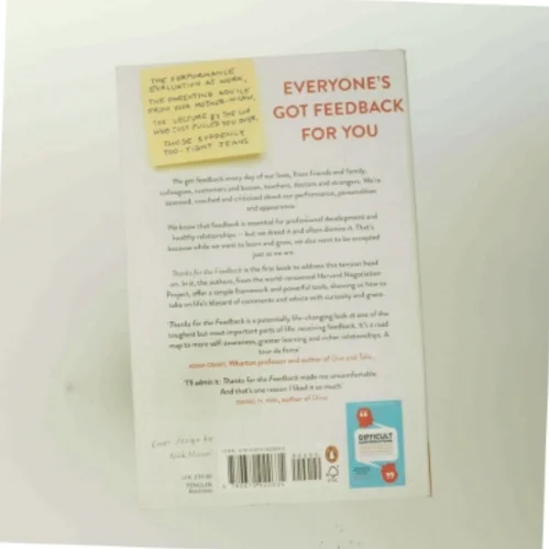Thanks for the feedback : the science and art of receiving feedback well (even when it is off base, unfair, poorly delivered, and, frankly, you're not in the mood) af Douglas Stone (Bog)