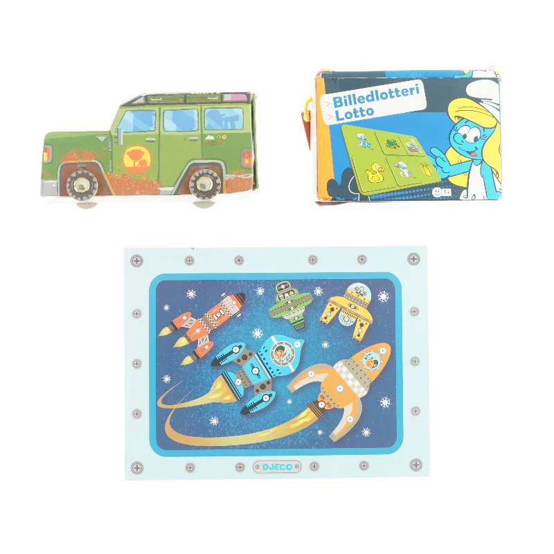 Djeco hammerbræt, Puslespilsbil og Billedlotteri