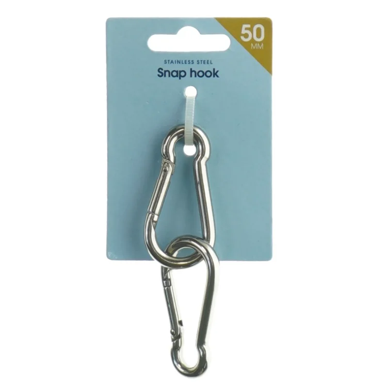 Rustfritstål karabinhage (str. 50 mm)