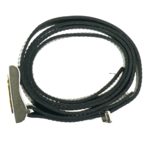 Læderbælte med metalspænde (str. 92 til 102 cm)