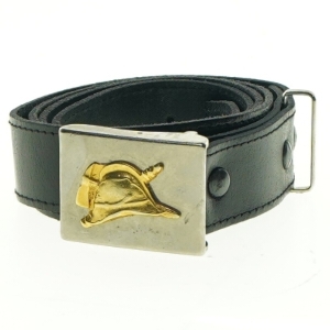 Læderbælte med metalspænde (str. 92 til 102 cm)