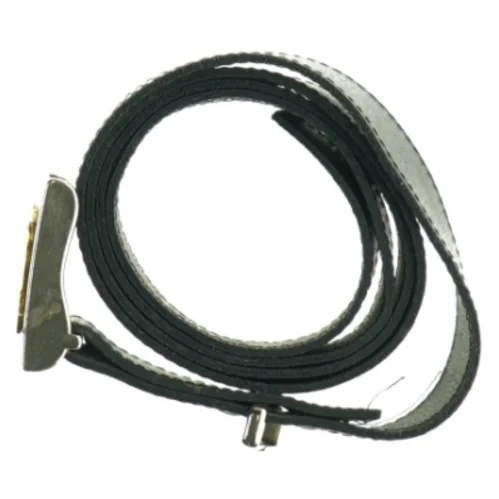 Sort bælte med præget spænde (str. 95 til 105 cm)