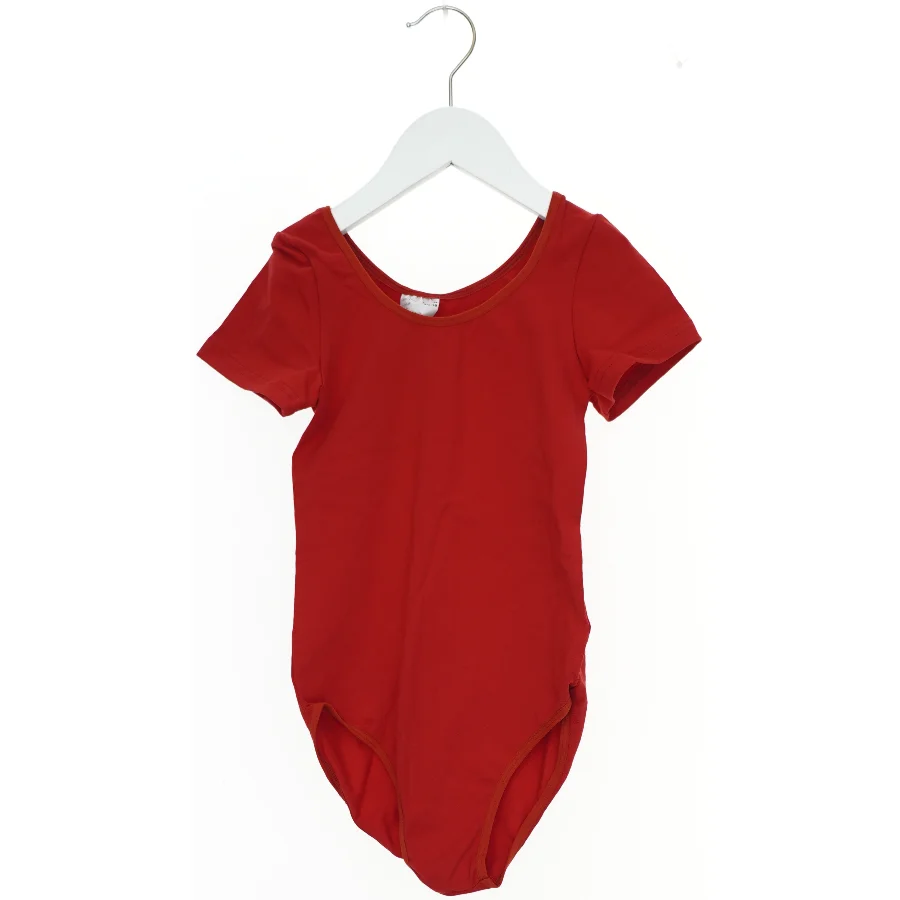 Rød bodystocking med korte ærmer fra Topp Design (str. 134)