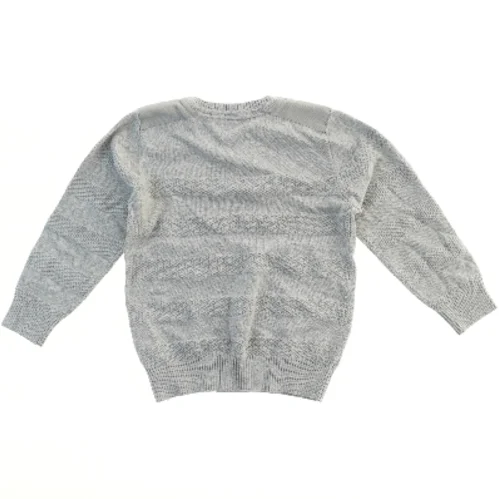 Strikket sweater med grå striber fra George (str. 116)