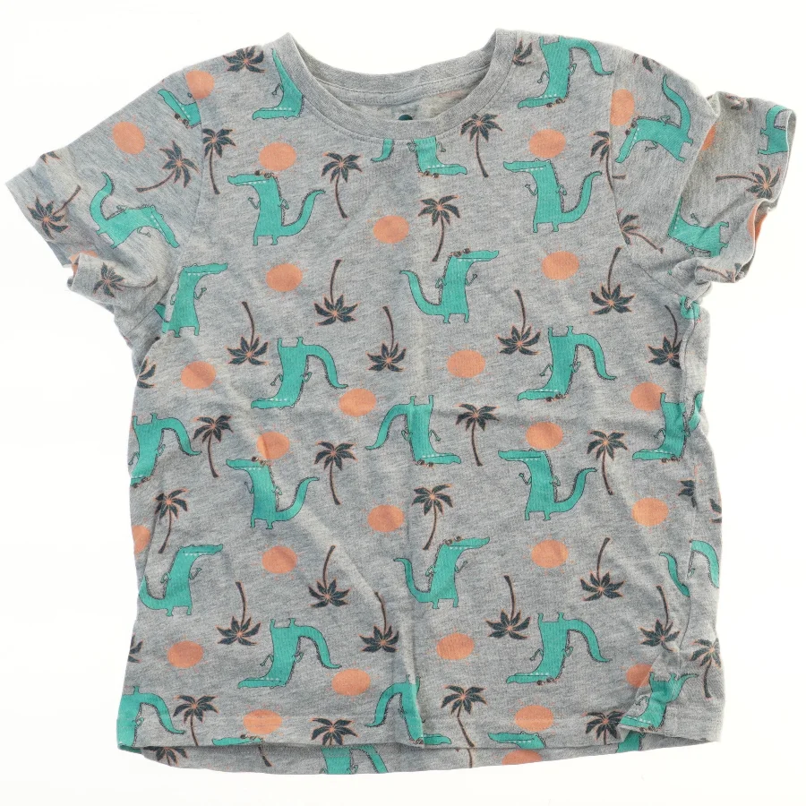Grå T-shirt med krokodillemønster fra Lupilu (str. 116)