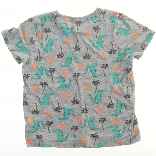 Grå T-shirt med krokodillemønster fra Lupilu (str. 116)