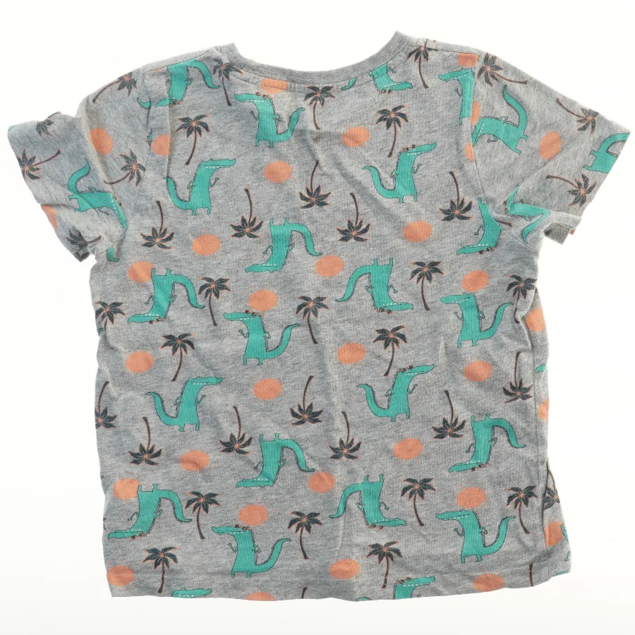 Grå T-shirt med krokodillemønster fra Lupilu (str. 116)