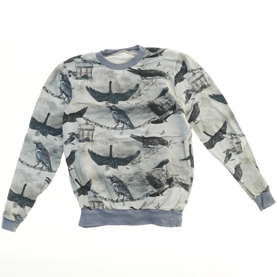 Sweatshirt med fuglemotiv (str.  41x57 cm)