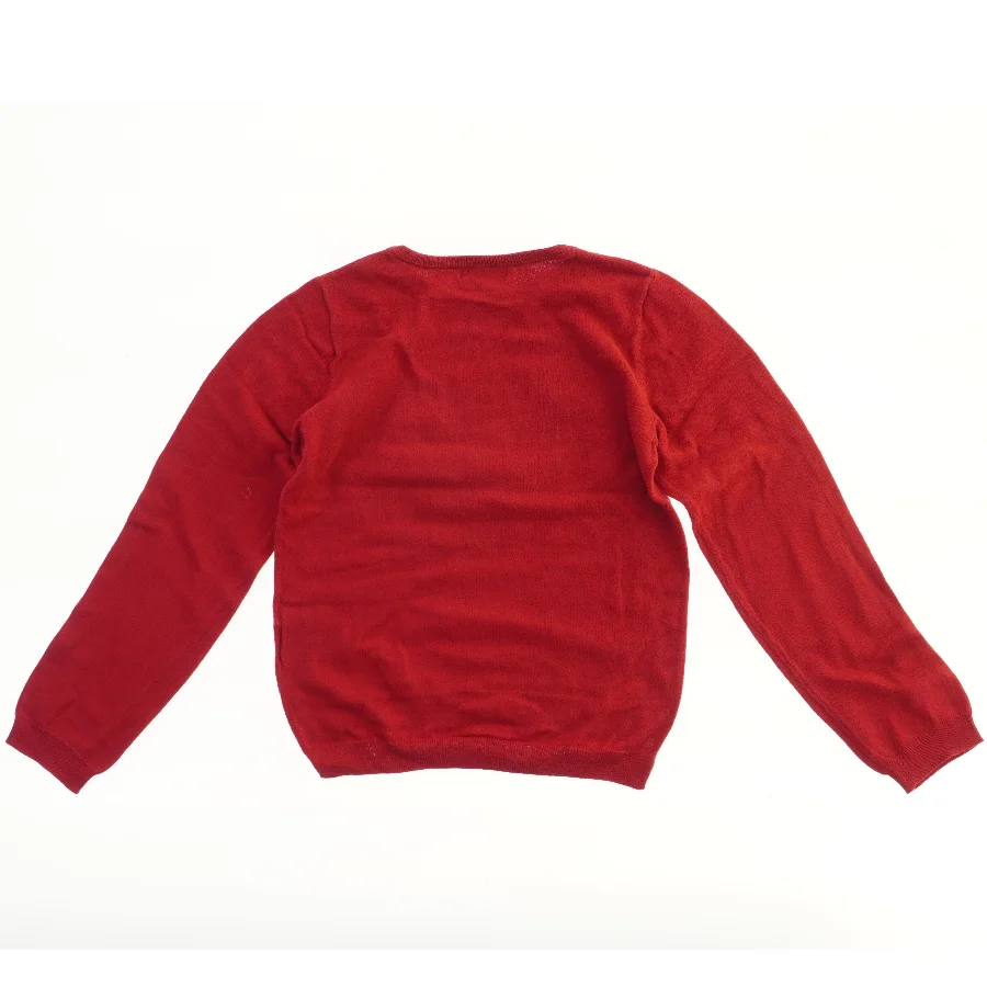 Rød langærmet trøje med hjerte fra H&M (str. 140)