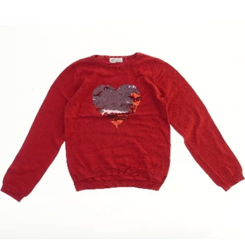 Rød langærmet trøje med hjerte fra H&M (str. 140)
