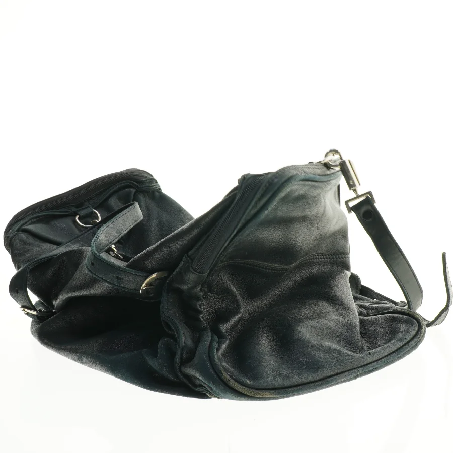 Sort weekendtaske i læderlook (str. 53 x 33 cm)