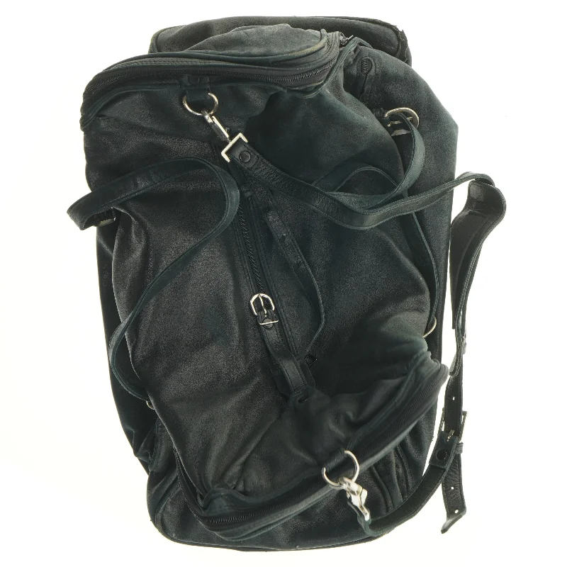 Sort weekendtaske i læderlook (str. 53 x 33 cm)