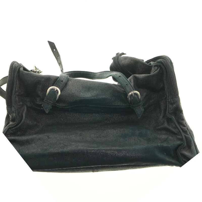 Sort weekendtaske i læderlook (str. 53 x 33 cm)