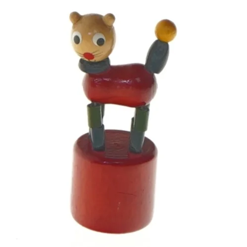 Træfigur af en kat (str. Ø 3,5x8 cm)