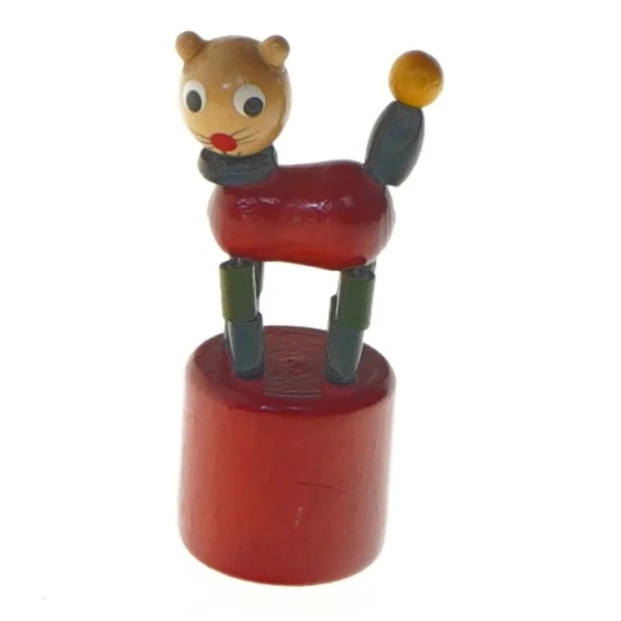 Træfigur af en kat (str. Ø 3,5x8 cm)
