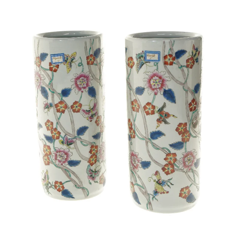 Dekorative vaser med blomsterdesign (str. Ø 11x29 cm)