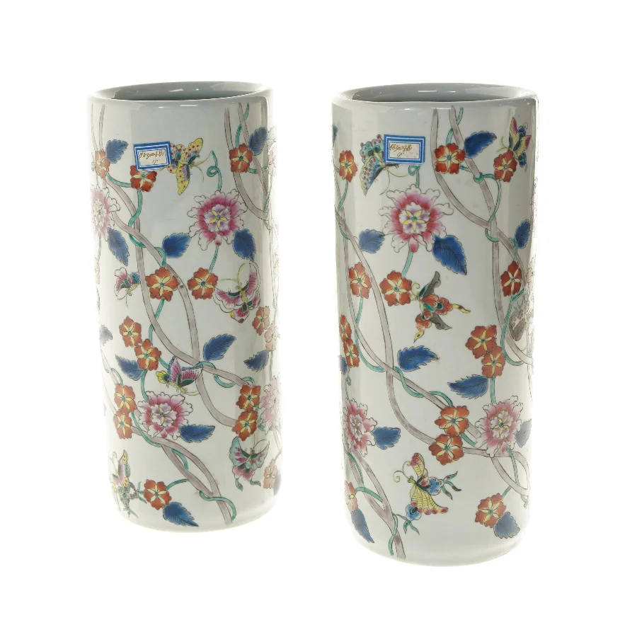 Dekorative vaser med blomsterdesign (str. Ø 11x29 cm)