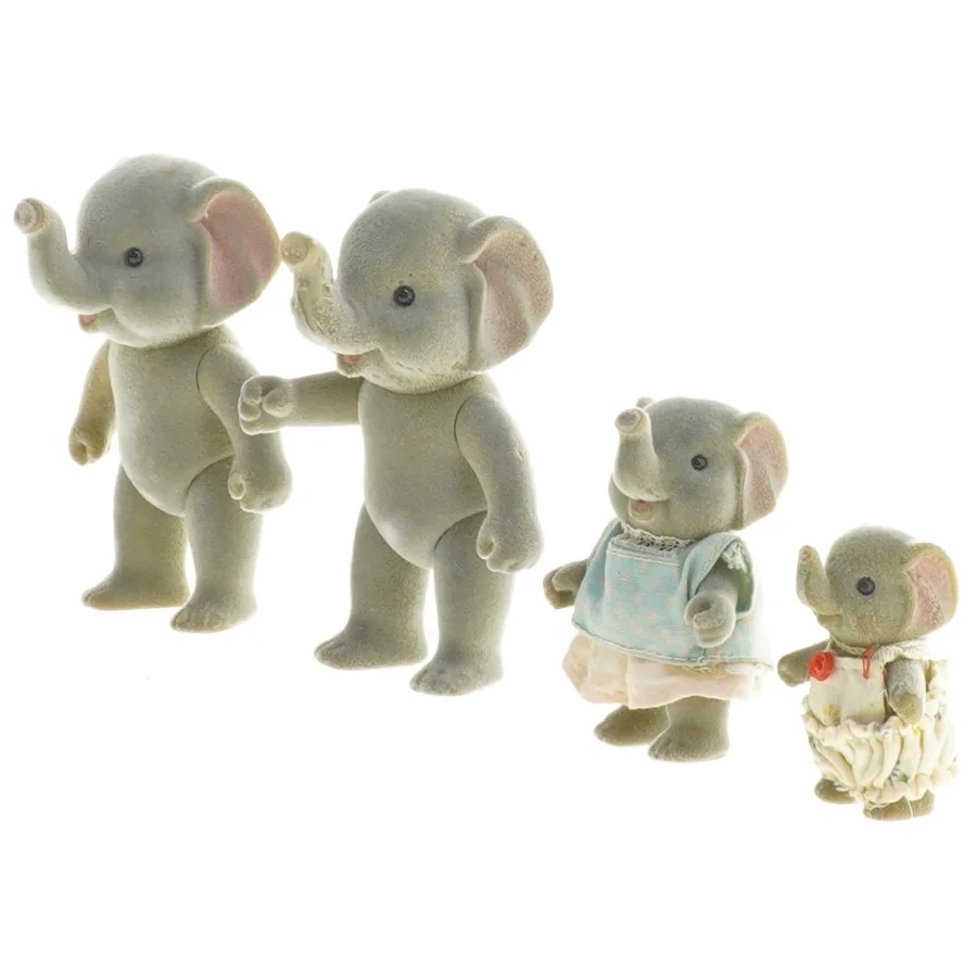 Elefantfigurer fra sylvanian (str. 5 cm til 9 cm høj)