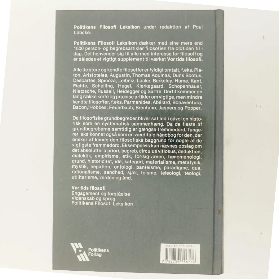 Politikens filosofi leksikon af Poul Lübcke (Bog)