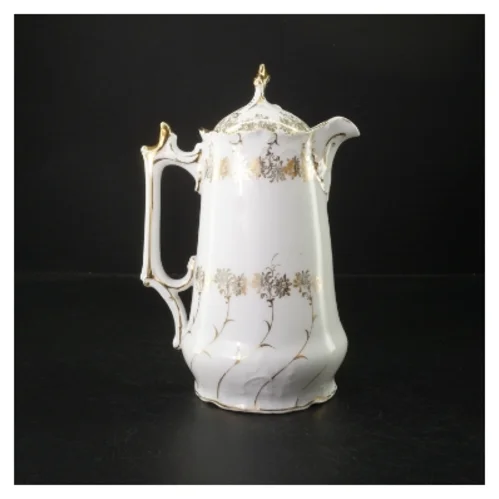 Porcelænskande med gulddetaljer (str. 24,5 cm)