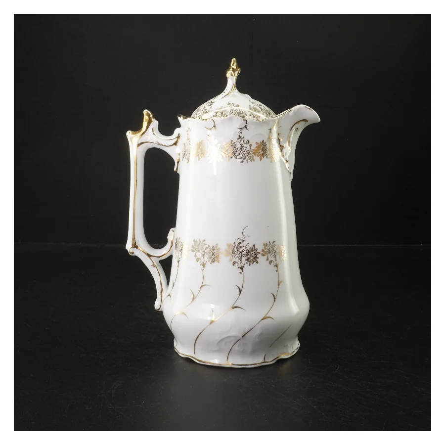 Porcelænskande med gulddetaljer (str. 24,5 cm)