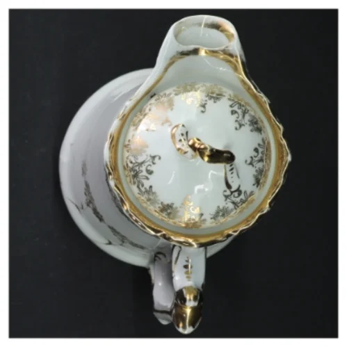 Porcelænskande med gulddetaljer (str. 24,5 cm)