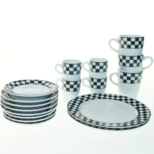 Pillivuyt Porcelæn, Tjekkeret Mønster fra Pillivuyt (str. Ø 20 cm)