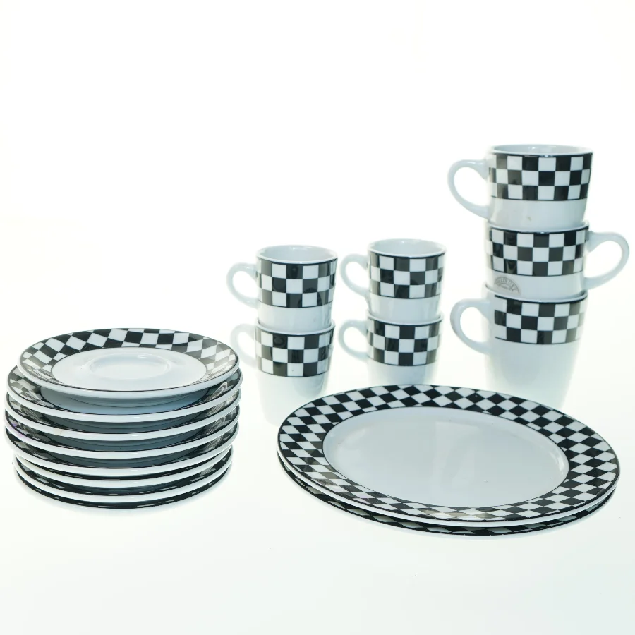 Pillivuyt Porcelæn, Tjekkeret Mønster fra Pillivuyt (str. Ø 20 cm)