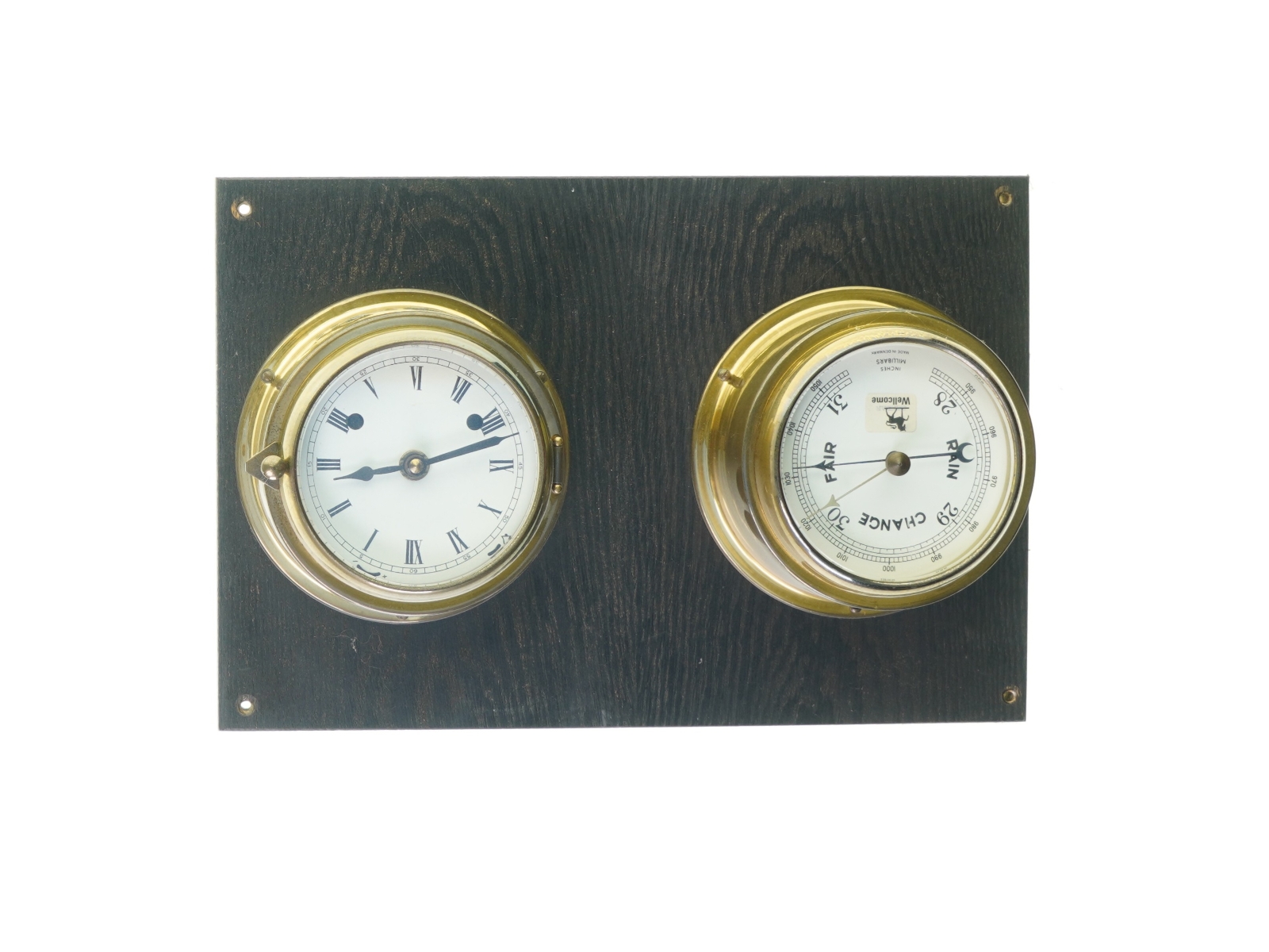 Ur og barometer fra Welcome (str. 36 x 25 x 10 cm)