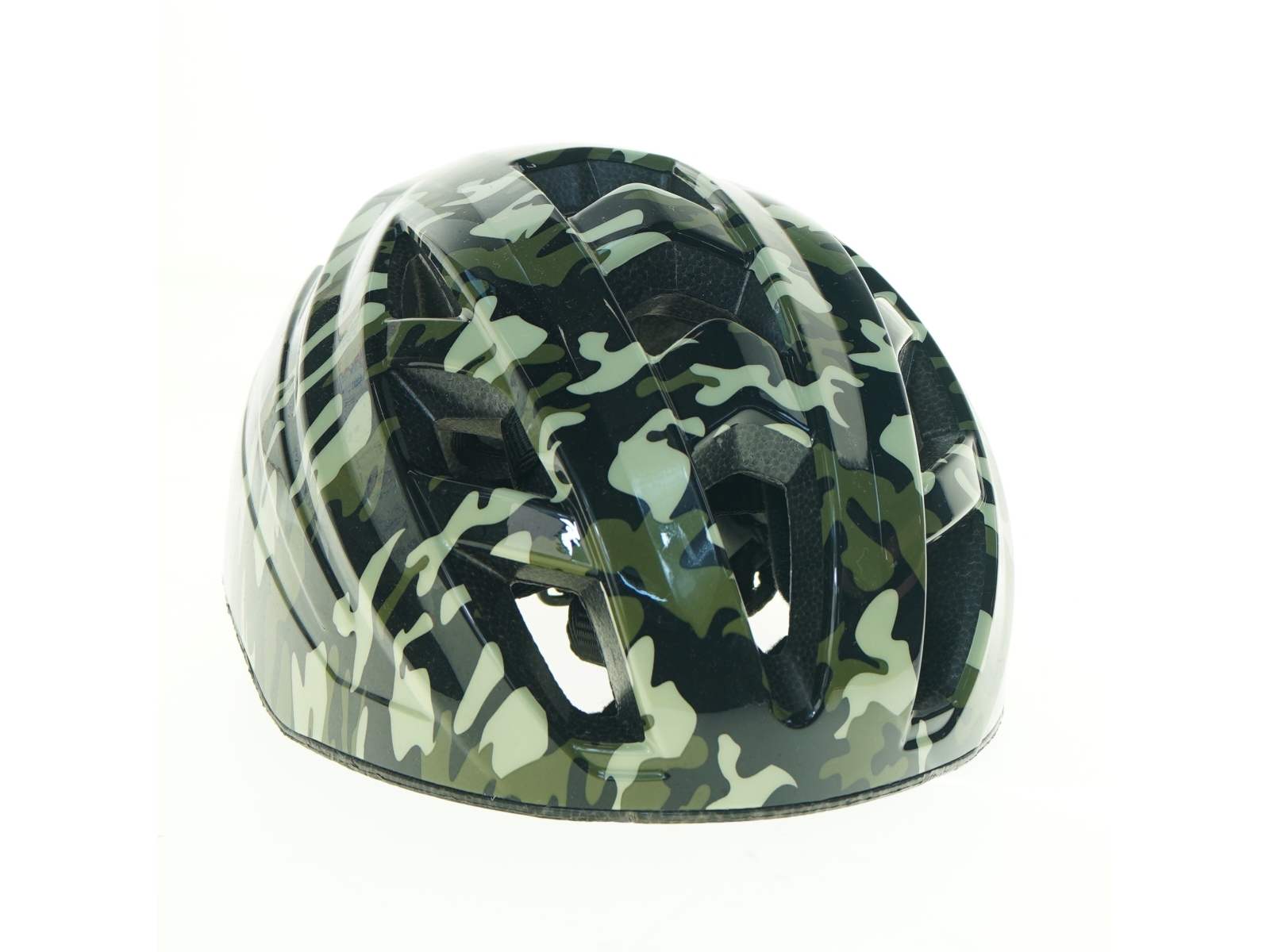 Cykelhjelm med camouflage mønster (str. 48 til 54 cm)