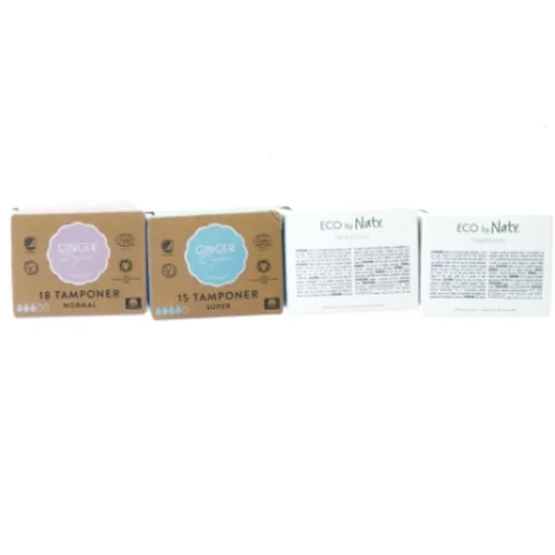ØKO tamponer fra Naty og Ginger (str. 8 x 6 x 4 cm)