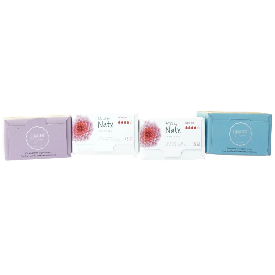 ØKO tamponer fra Naty og Ginger (str. 8 x 6 x 4 cm)
