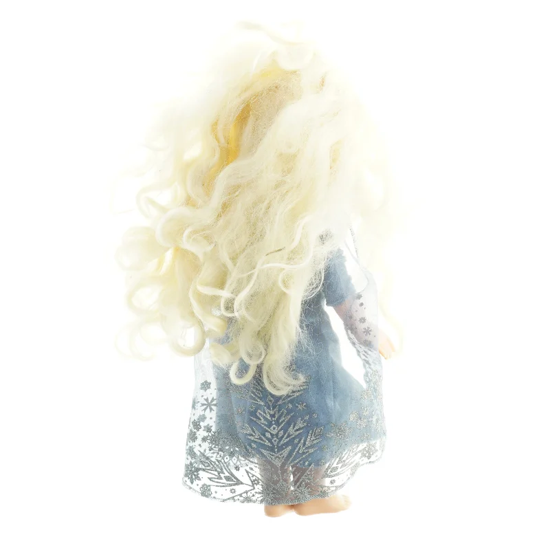 Elsa Dukke med langt lyst hår og kjole (str. 34 cm)