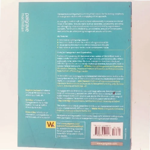 Management and organization : a critical text (Bog)