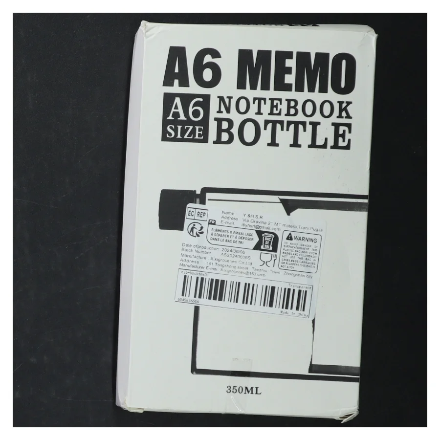 A6 Memo Drikkeflaske, notebook (str. 110x32x190 cm)