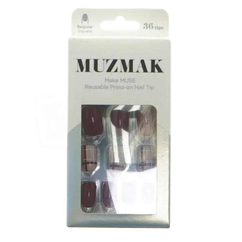 Genbrugelige tryk-på negle fra Muzmak (str. 36 stykker)