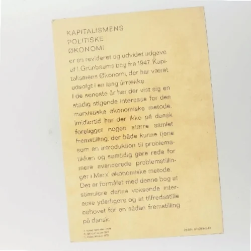 Kapitalismens Politiske Økonomi af I. Grünbaum (Bog)