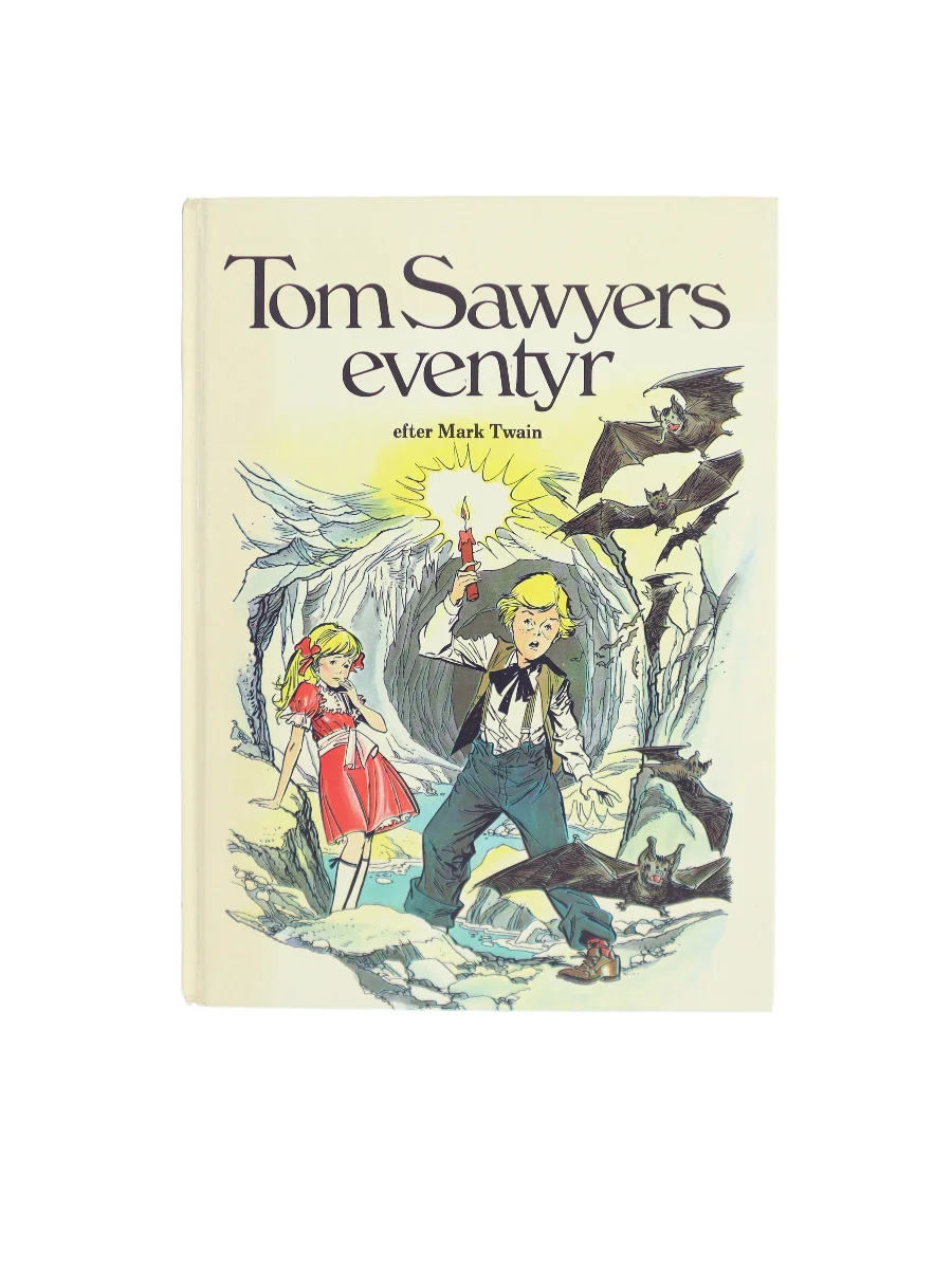 Forsiden af Tom Sawyers eventyr af Mark Twain