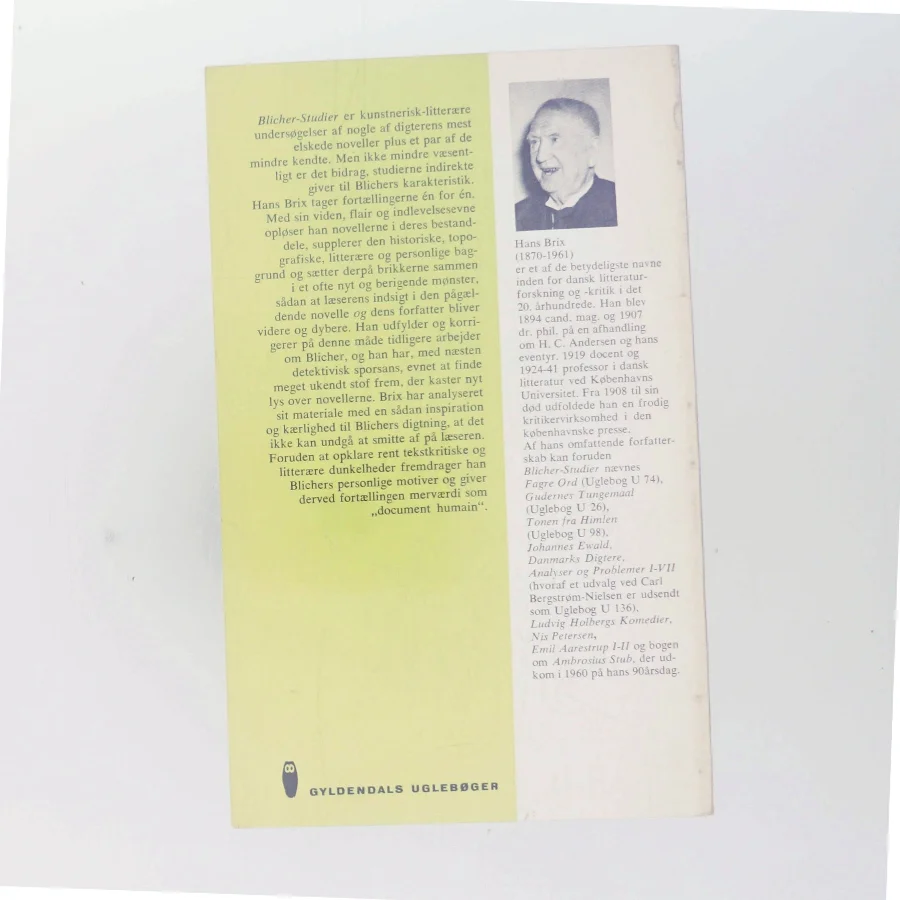 Blicher-Studier af Hans Brix (Bog)