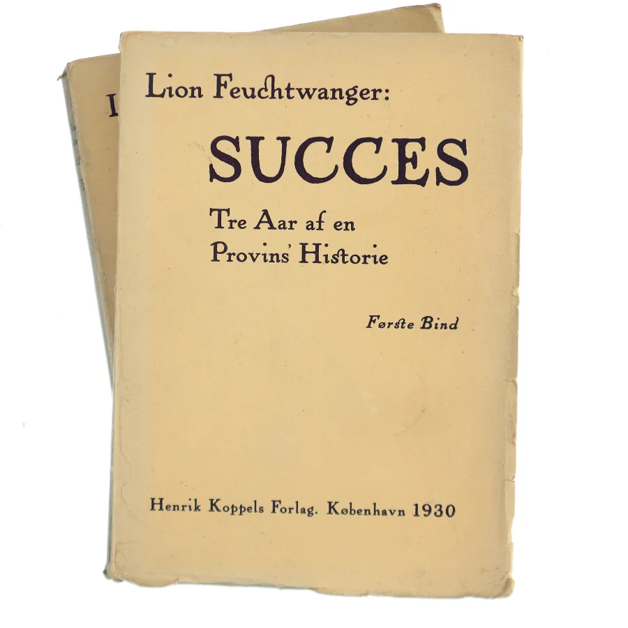 Succes. Tre Aar af en Provins Historie. Første Bind af Lion Feuchtwanger (Bog)
