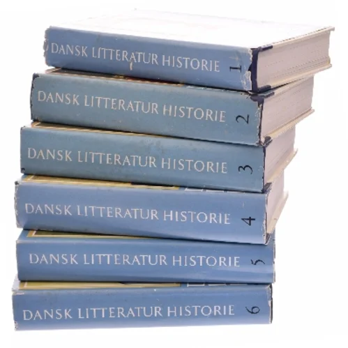 Dansk Litteratur Historie. Fra runerne til Thomas Kingo (bind 1-6) af 
Magister Emil Frederiksen
Dr. phil. Alf Henriques
Dr. phil. Jens Kruuse
Professor Carl Fehrman
(m.fl. som redaktører/forfattere til værket "Dansk Litteratur Historie") (Bog)