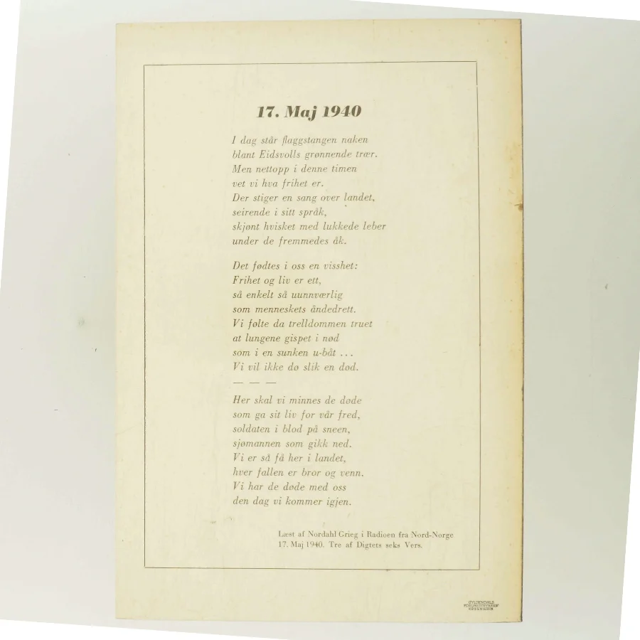 Friheten af Nordahl Grieg (Bog)