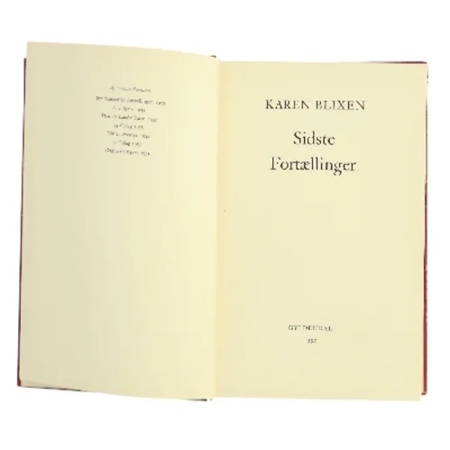Sidste fortællinger af Karen Blixen (Bog)