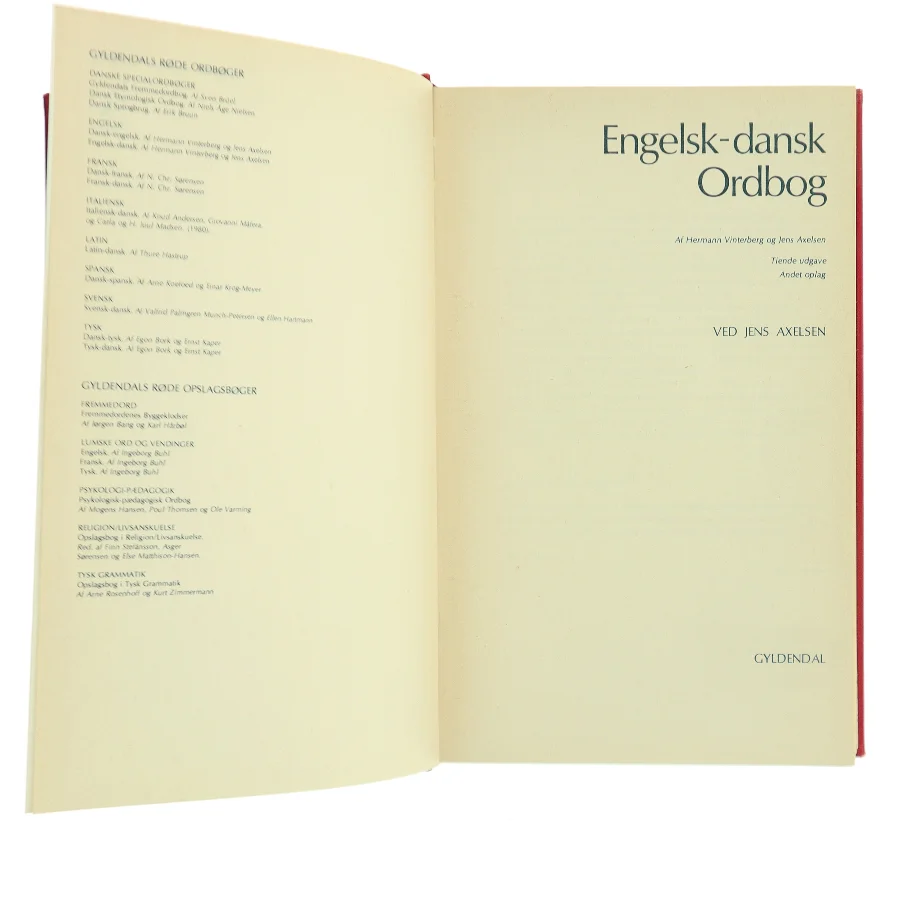 Engelsk-dansk Ordbog (Bog)