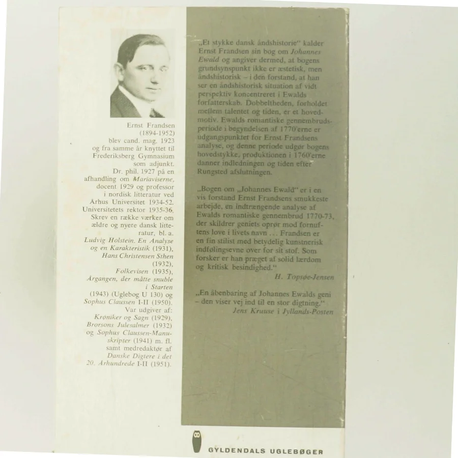 Johannes Ewald af Ernst Frandsen (Bog)